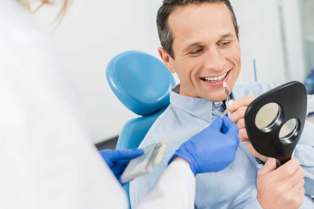 Patient is Looking at His Face by Mirror